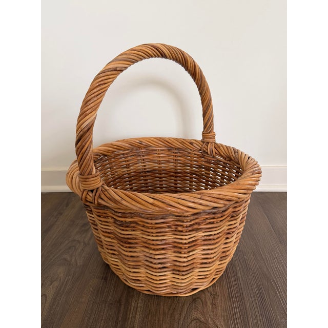 Vintage French Wicker Market Basket For Sale - Image 9 of 13