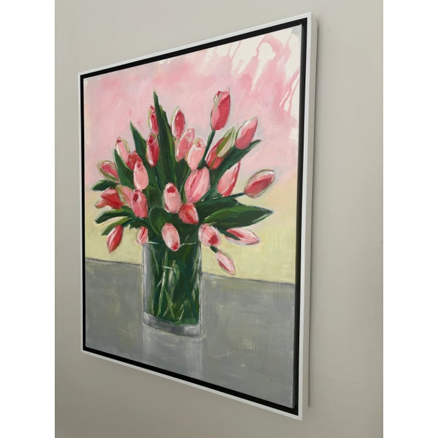 Pink "Forever Spring" Original Floral Still Life Acrylic Painting by Linda McDonough For Sale - Image 8 of 12