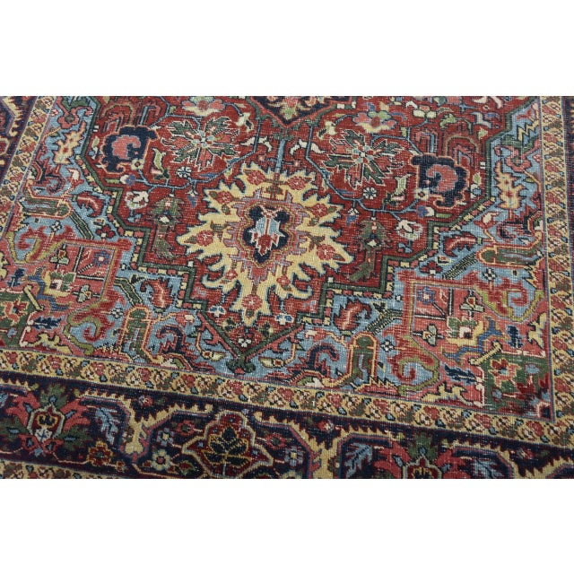 Textile Antique Hand-Knotted Heriz Rug , 1890s For Sale - Image 7 of 13