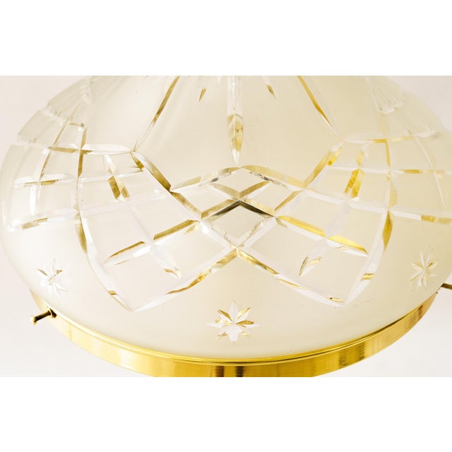 Gold Antique Table Lamp with Cut Glass Shade, 1890s For Sale - Image 8 of 18