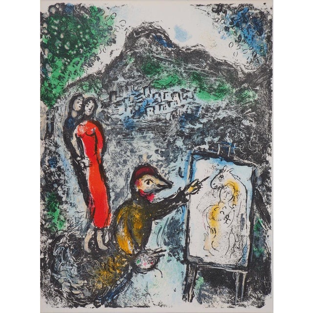 Marc Chagall, Couple and Artist in Front of Saint Jeannet, 1972, Original Lithograph For Sale - Image 8 of 8