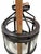 11.4" Depth 11.4" Width 13.2" Leight A striking lantern-style ceiling light featuring a black metal frame with clear...
