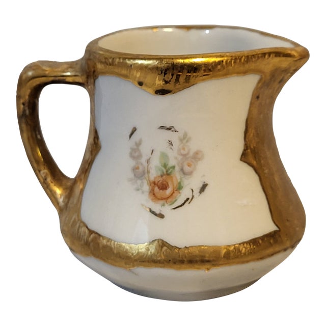 Antique Hand-Painted Demitasse Porcelain Creamer For Sale