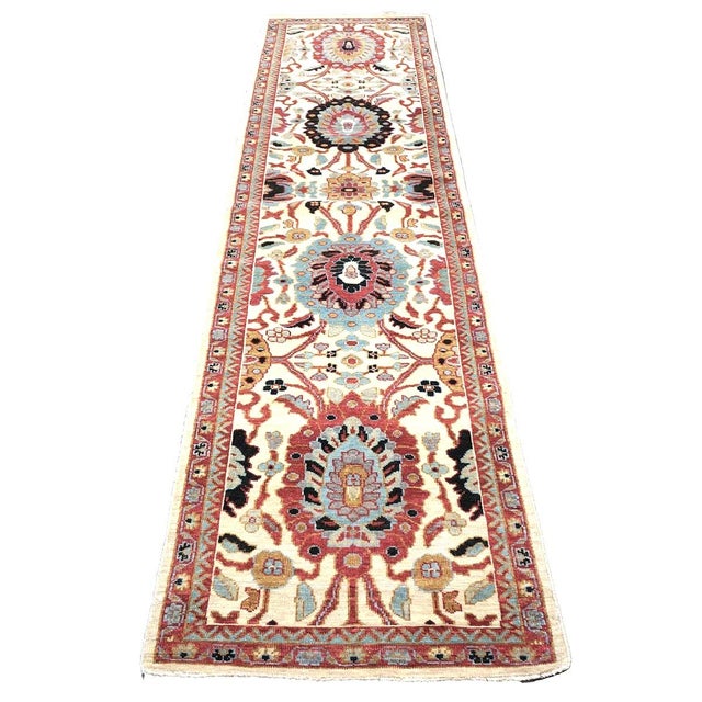Condition: New Origin: Afghanistan Design: Sultanabad Actual size: 3'0" x 11'11" Thickness: 1/4" Color: Ivory, Red, Blue,...