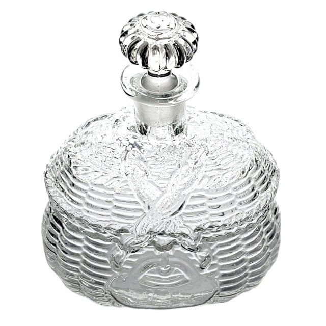 Legras Pressed Molded Satin Glass Liquor Decanter For Sale - Image 4 of 7
