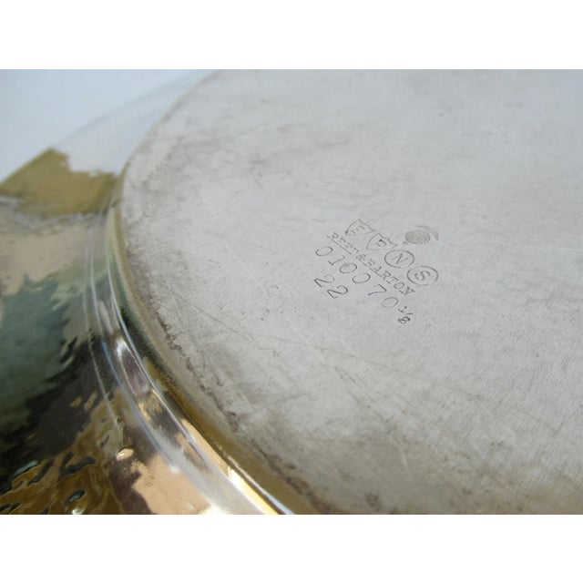 C.1930's Reed & Barton Silver Plate Moroccan-Style Hammered Oval-Shaped Grand Serving Tray For Sale - Image 12 of 13