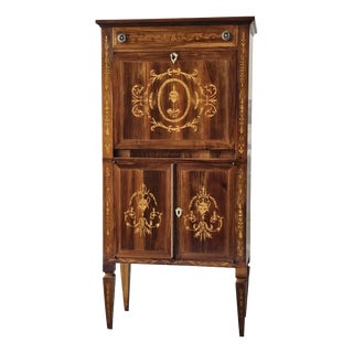 Vintage Louis XVI Style Inlaid Secretaire, 1950s For Sale