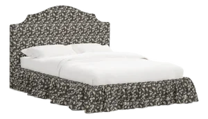 Stoffer Home x Cloth & Company Thelma Ruffle Platform Bed in Dogwood Floral Ink, Full/Double