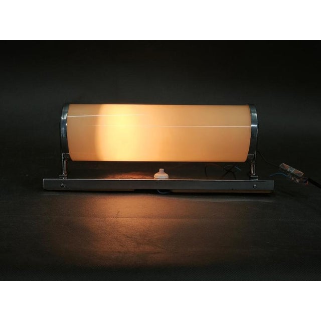 Bauhaus Vintage Bauhaus Chrome Wall Light with Cream Opaline Glass, Czechoslovakia, 1930s For Sale - Image 3 of 11