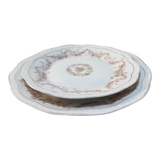 Early 20th Century z.s. & Co. Bavaria 'Orleans' Pattern Porcelain Plate Set With Dinner and Bread Plates For Sale