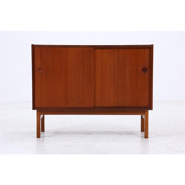 Mid-Century Modern Danish Modern Teak Chest of Drawers with Sliding Doors, 1960s For Sale - Image 3 of 15