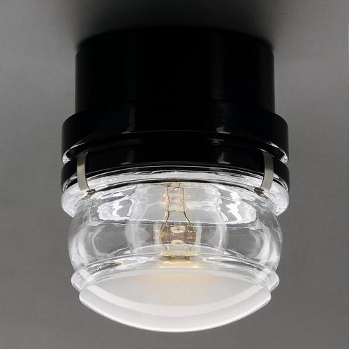 Black Fresnel Inside and Outside Wall and Ceiling Lamp by Joe Colombo for Oluce For Sale - Image 3 of 6