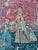 Blue Antique French Screen Printed Tapestry Lady and Licorn, 1950s For Sale - Image 8 of 18
