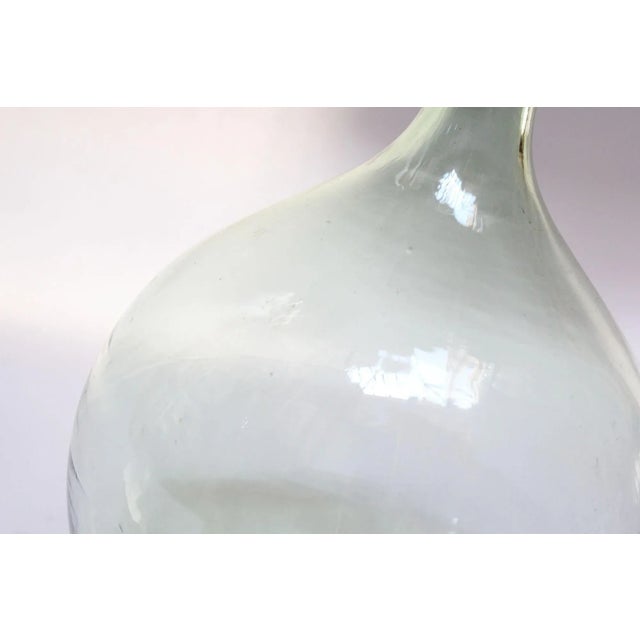 Vintage Bulbous-Form Light Green Demijohn With Cork Stopper For Sale - Image 10 of 12