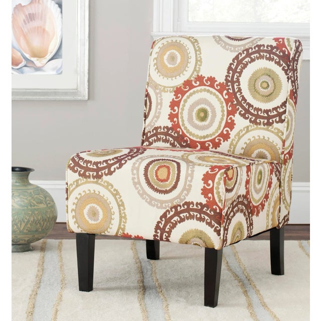 Multi Print Medallion Armless Club Chair For Sale In Philadelphia - Image 6 of 7