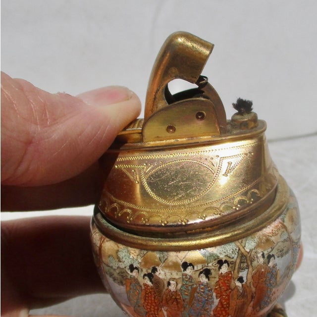 Satsuma Satsuma Porcelain Lighter Circa 50s For Sale - Image 4 of 7