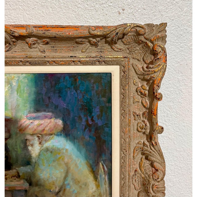 Richard Judson Zolan, Richard Zolan Impressionist Oil Painting Judaica Sephardic Rabbi Playing Chess For Sale - Image 11 of 16