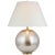 AERIN by Visual Comfort Signature Morton Large Table Lamp in Burnished Silver Leaf with Linen Shade For Sale