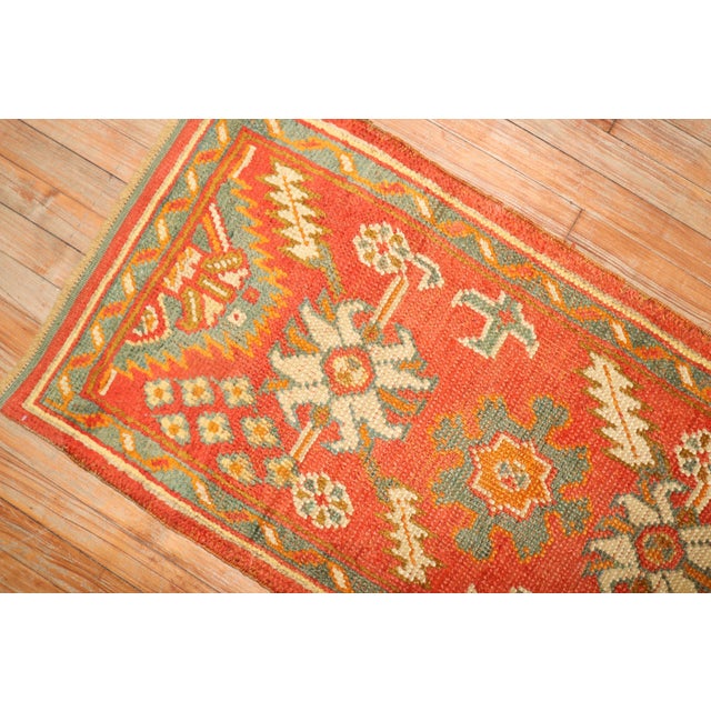 Orange Antique Oushak Throw Rug For Sale - Image 13 of 18