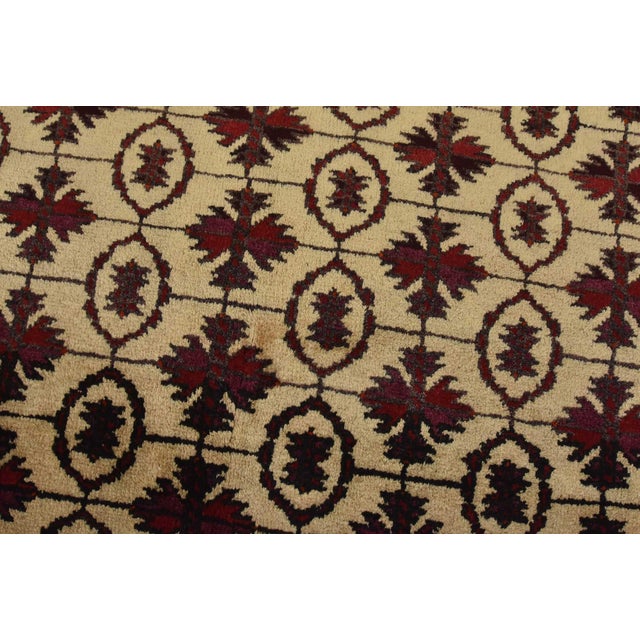 Baloch Rug 3’7” X 6’2” Beige Wool Vintage Tribal Hand-Knotted Oriental Carpet For Sale - Image 4 of 10