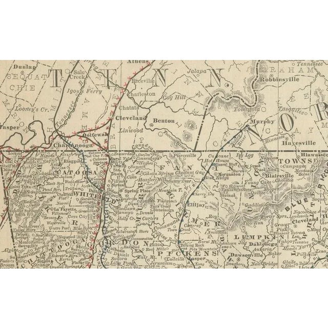 Georgia Map 1888 – Rand McNally Antique Lithograph This antique 1888 map of Georgia, published by Rand, McNally & Co.,...
