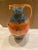 Orange 1980s French Provence Multi-Color Glazed Decorative Ceramic Pitcher For Sale - Image 8 of 10