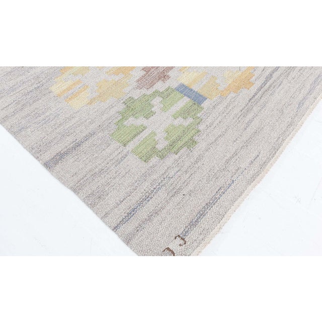 Doris Leslie Blau Vintage Swedish Flat Woven Rug by Judith Johansson For Sale - Image 10 of 10