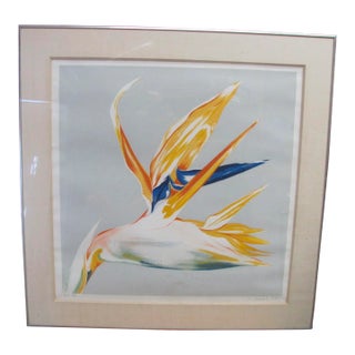 "Bird of Paradise" Silkscreen by Lowell Nesbitt Signed Numbered 15/40 Dated 1986 v.g. For Sale