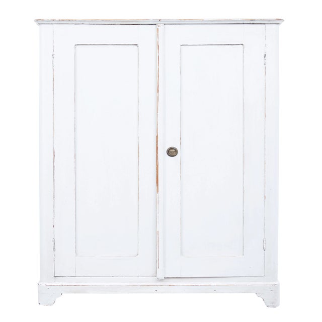 19th Century Swedish painted pine sideboard circa 1880. Practical piece of rustic furniture, later painted in an off white...