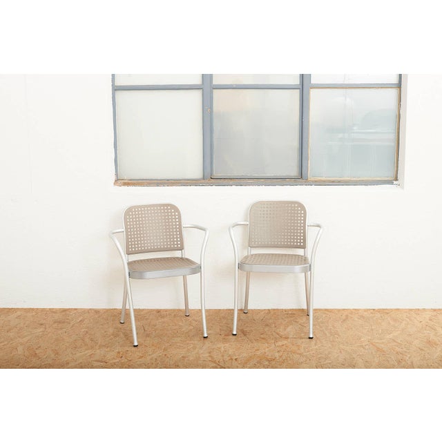 Silver Chair with Frame in Matte Aluminum by Vico Magistretti for De Padova, 1989 For Sale - Image 12 of 13