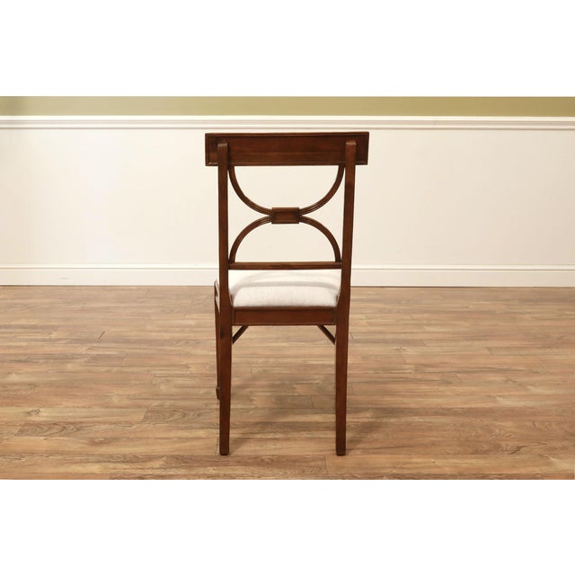 Wood Set of 10 Medium Walnut Finish Cross Back Dining Room Chairs, English-Style Chairs W Crypton For Sale - Image 7 of 15