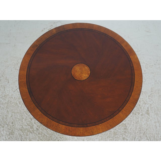Ethan Allen Pair of Ethan Allen Townhouse Pedestal Tables For Sale - Image 4 of 15