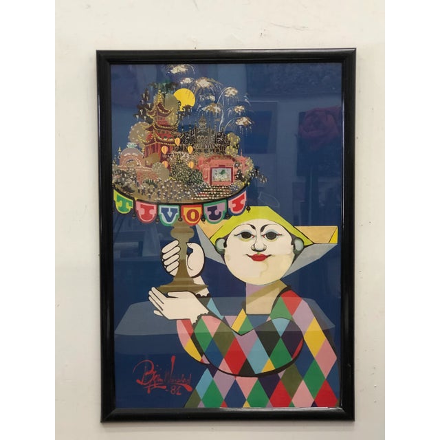 Vintage 1981 Bjorn Wiinblad XL Poster For Sale - Image 10 of 10