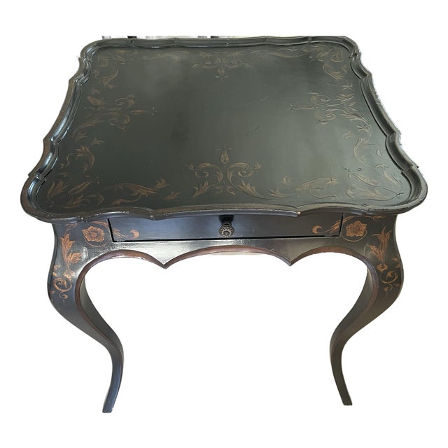 1980s Attributed to Michael Taylor Black Pavillion Side Table For Sale