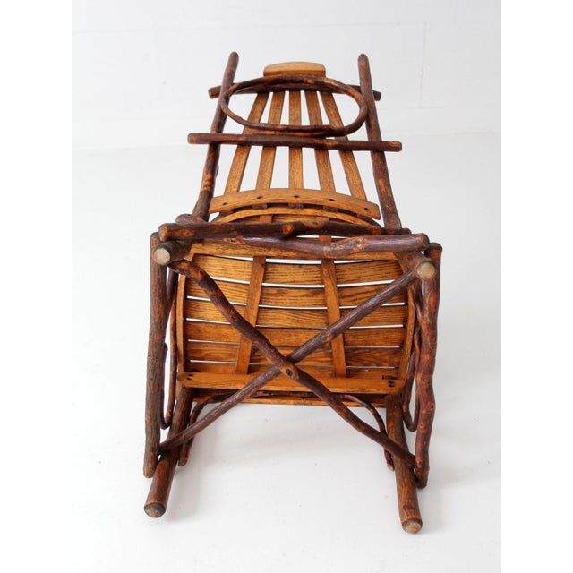 Brown Vintage Amish Twig Furniture Set Bentwood Chair, Coffee Table, and End Table For Sale - Image 8 of 18