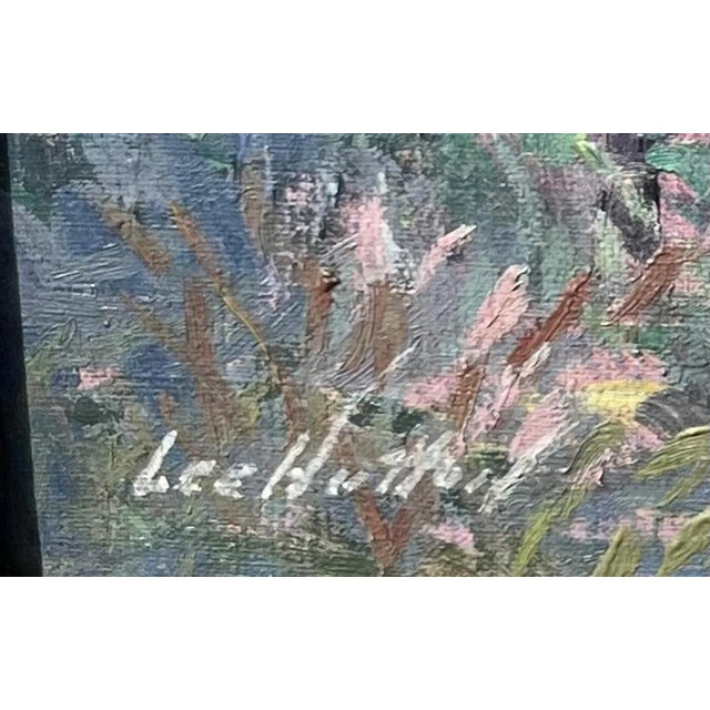 Sky Blue Arts & Crafts Impressionist Landscape Painting, Chicago Artist, 1926 For Sale - Image 8 of 12