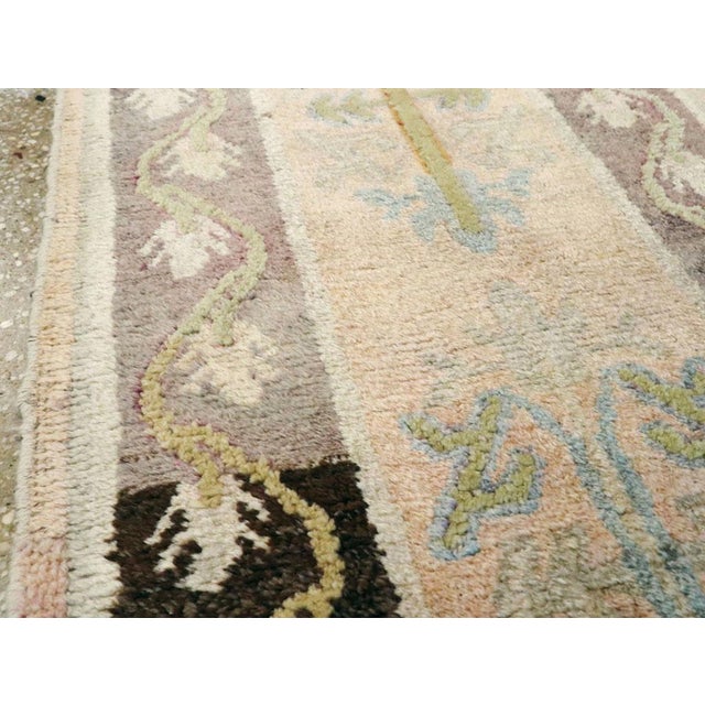 Mid 20th Century Galerie Shabab Collection Mid-20th Century European Inspired Handmade Khotan Runner For Sale - Image 5 of 9