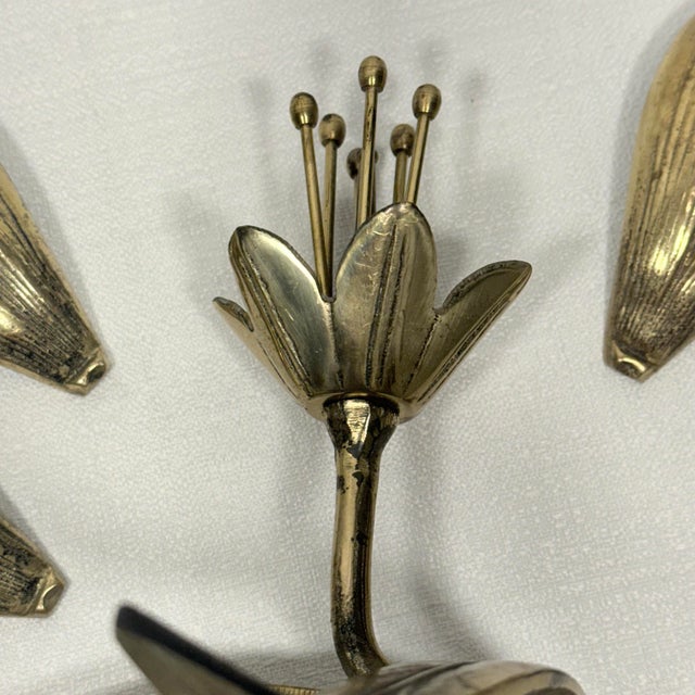 1960s Mid-Century Modern Brass Lotus Flower Ashtray / Catchall For Sale - Image 11 of 13