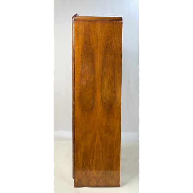 Vintage Art Deco English Burl Walnut Armoire / Wardrobe by Durable Suites LTD For Sale - Image 9 of 16