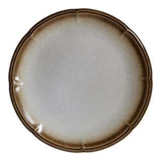 1970s Mikasa Large Brown Provincial Ceramic Platter For Sale