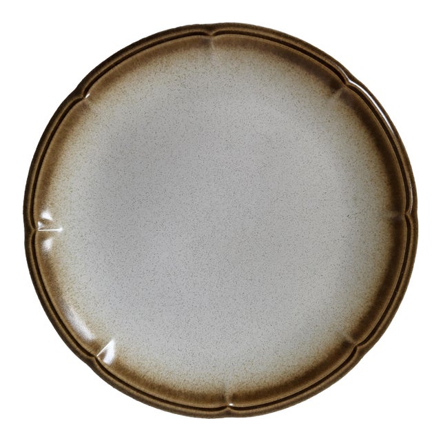 1970s Mikasa Large Brown Provincial Ceramic Platter For Sale