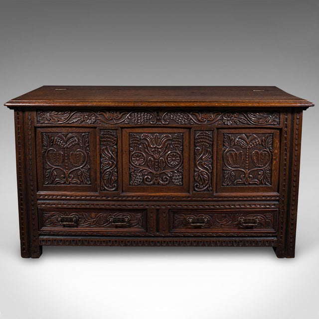 English 1700's Large Antique Mule Chest For Sale - Image 3 of 12
