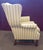 Striped Wingback Chair With Upholstered Cushion – Living Room Lounge Chair For Sale - Image 10 of 10