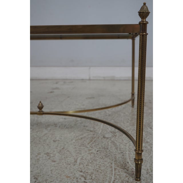 1970s Vintage Neoclassical Janson Style Brass & Glass Coffee Table For Sale - Image 5 of 13