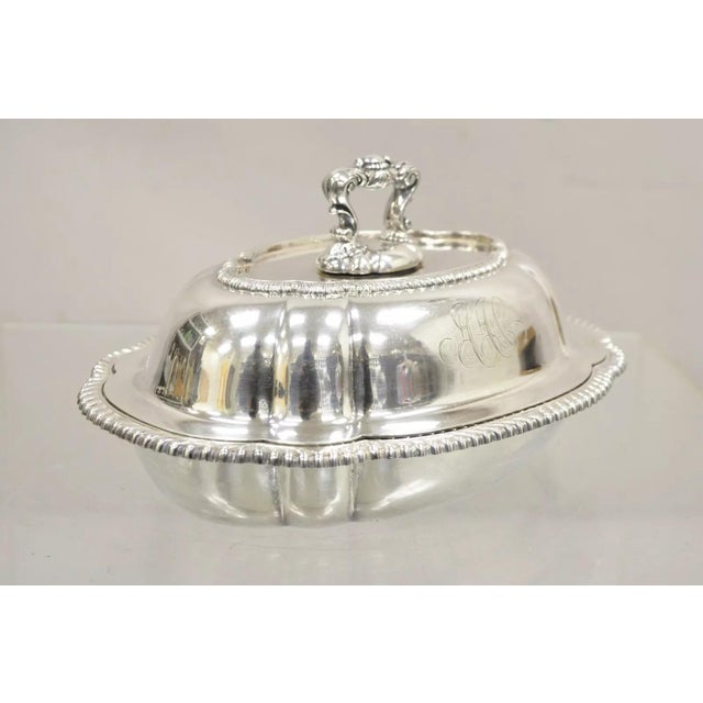 Antique Gm Co Victorian Silver Plated Covered Vegetable Dish Serving Platter For Sale - Image 9 of 11