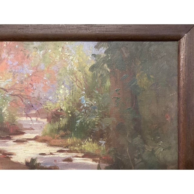 1950s L. Le Royan, Landscape with a Stream, 1950s, Oil on Canvas, Framed For Sale - Image 5 of 13