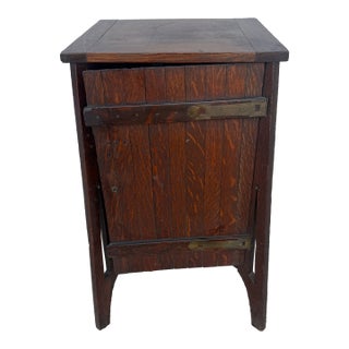 The Lakeside Craft Shops Art & Crafts Misson Oak Smoking Stand For Sale
