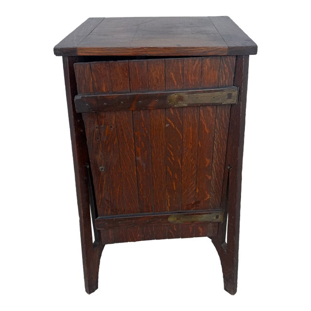 The Lakeside Craft Shops Art & Crafts Misson Oak Smoking Stand For Sale