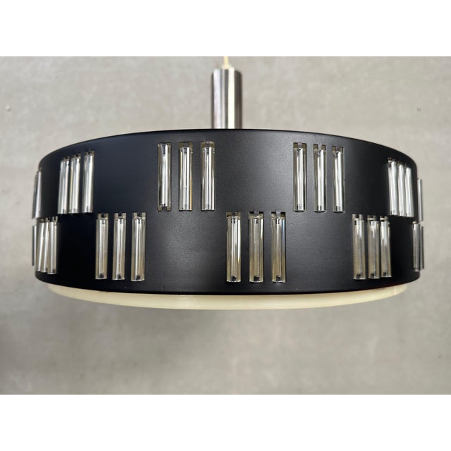 Vintage Space Age Pendant Lamp in Glass, 1970s For Sale - Image 10 of 11