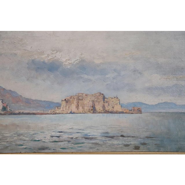View of the Gulf of Naples, Oil Painting on Board, Early 20th Century, Framed For Sale - Image 3 of 13
